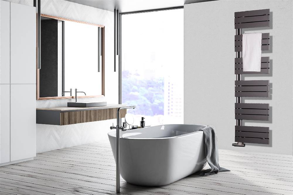 Szagato BADHEIZKÖRPER Design Chicago 3 175x50cm 740 Watt anthrzit - moonstone SZAGATO Designheizkörper Handtuchheizkörper mit Mittelanschluss Handtuchwärmer Lagerräumung