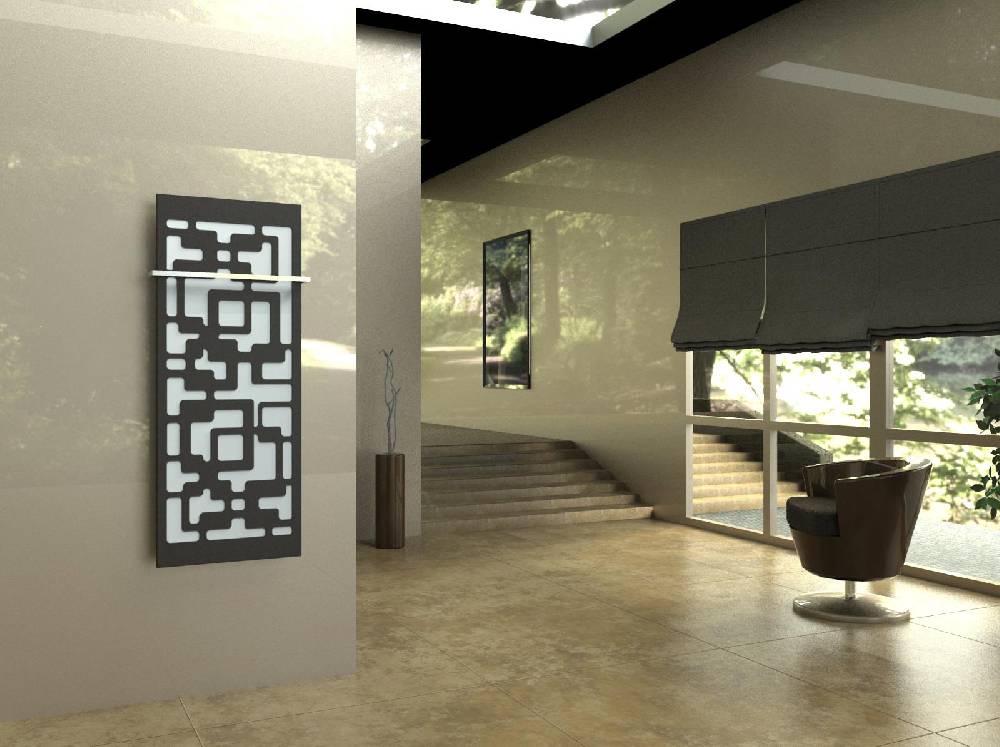 Szagato BADHEIZKÖRPER Design Downtown 2 120x47cm 799 Watt anthrazit - moonstone (+1 Halter 15mm) SZAGATO Designheizkörper mit Mittelanschluss Handtuchwärmer Top Angebot