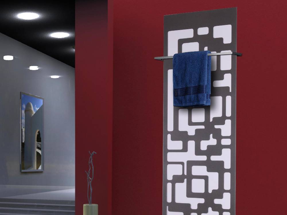 Szagato BADHEIZKÖRPER Design Downtown 2 120x47cm 799 Watt anthrazit - moonstone (+1 Halter 15mm) SZAGATO Designheizkörper mit Mittelanschluss Handtuchwärmer Top Angebot