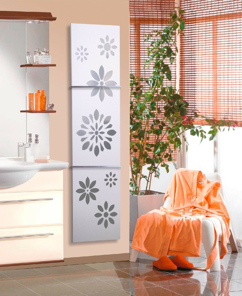 Szagato BADHEIZKÖRPER Design Flower 3 180x47cm 1118 Watt weiß (+2 Halter 15mm) SZAGATO Designheizkörper Handtuchheizkörper mit Mittelanschluss Handtuchwärmer Letzter Tag