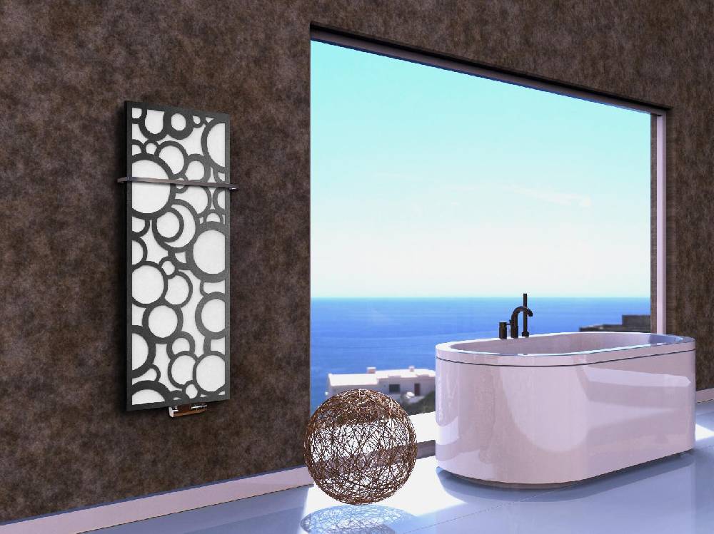 Szagato BADHEIZKÖRPER Design Kreta 2 120x47cm 799Watt weiß anthrazit - moonstone (+1 Halter 15mm) SZAGATO Designheizkörper mit Mittelanschluss Handtuchwärmer Speichern exportieren