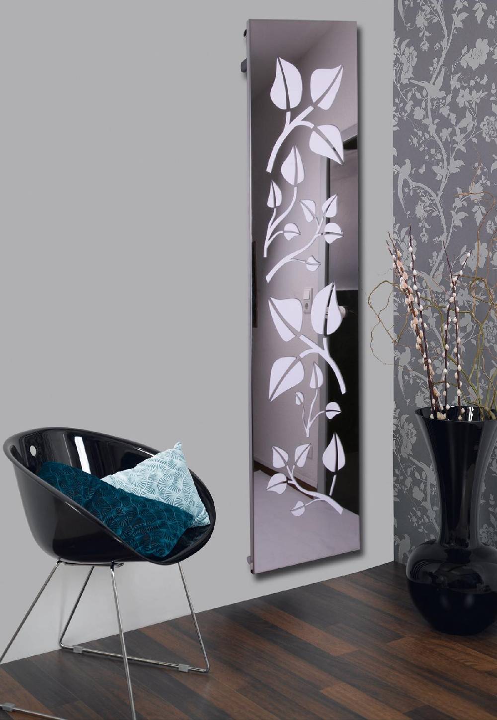 Szagato BADHEIZKÖRPER Design Leaves 3 180x47cm 1118 Watt Edelstahl Hochglanz SZAGATO Designheizkörper Handtuchheizkörper mit Mittelanschluss Handtuchwärmer Blitzangebot