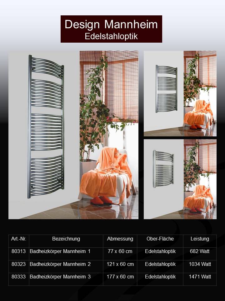 Szagato BADHEIZKÖRPER Design Mannheim 3 177x60cm 1471 Watt Edelstahloptik SZAGATO Handtuchheizkörper mit Seitenanschluss Handtuchwärmer mit Seitenanschluss Begrenzte Freigabe