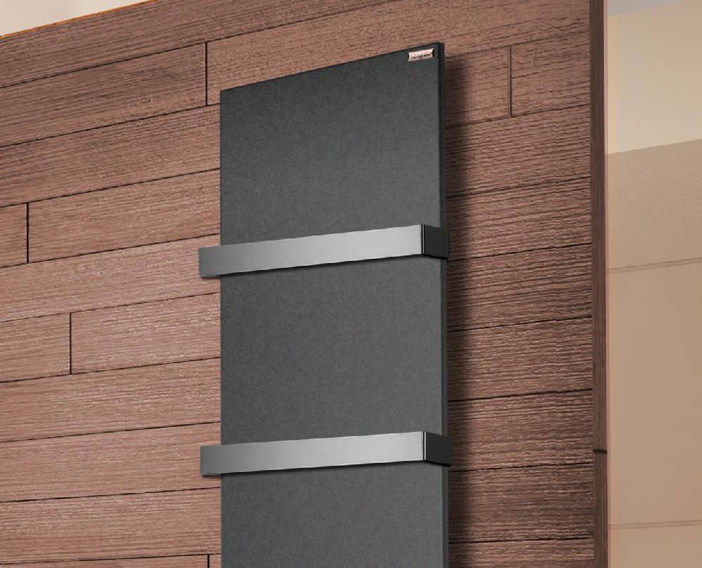 Szagato BADHEIZKÖRPER Design Mirror Steel 3 180x47cm 1118 Watt anthrazit - moonstone (+2 Halter 50mm) SZAGATO Designheizkörper Mittelanschluss Handtuchwärmer Auslauf