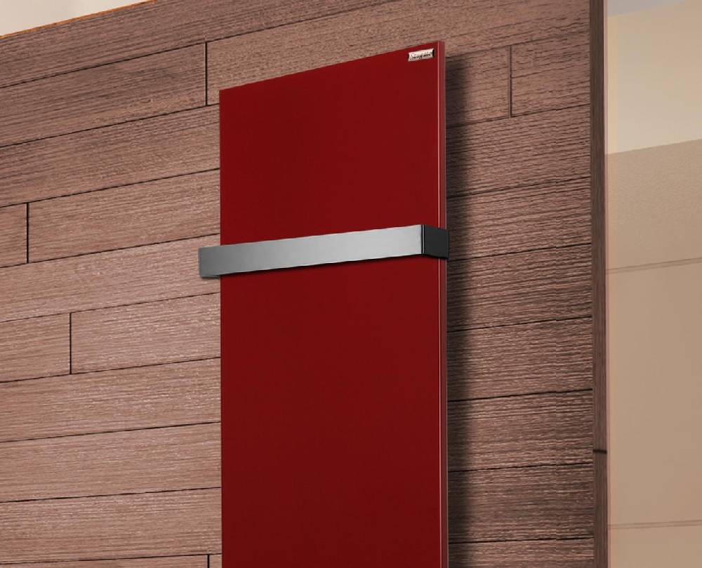 Szagato BADHEIZKÖRPER Design Mirror Steel 3 180x47cm 1118 Watt rot (RAL 3004) (+1 Halter 50mm) SZAGATO Designheizkörper mit Mittelanschluss Handtuchwärmer Fabrikpreis