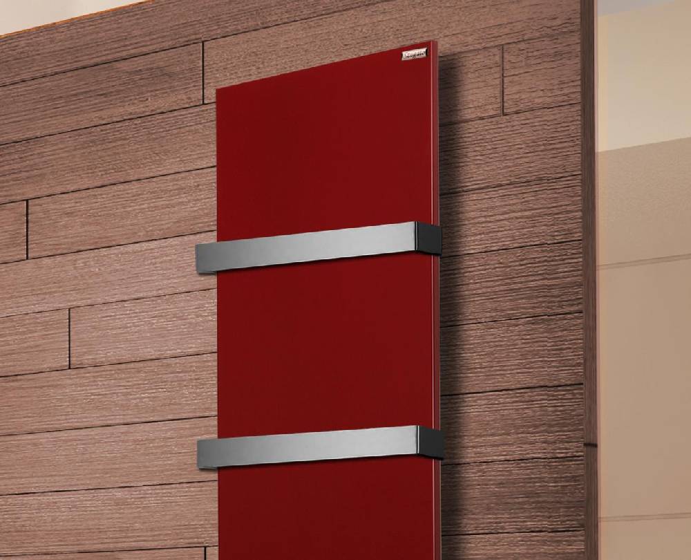 Szagato BADHEIZKÖRPER Design Mirror Steel 3 180x47cm 1118 Watt rot (RAL 3004) (+2 Halter 50mm) SZAGATO Designheizkörper mit Mittelanschluss Handtuchwärmer Sonderangebot