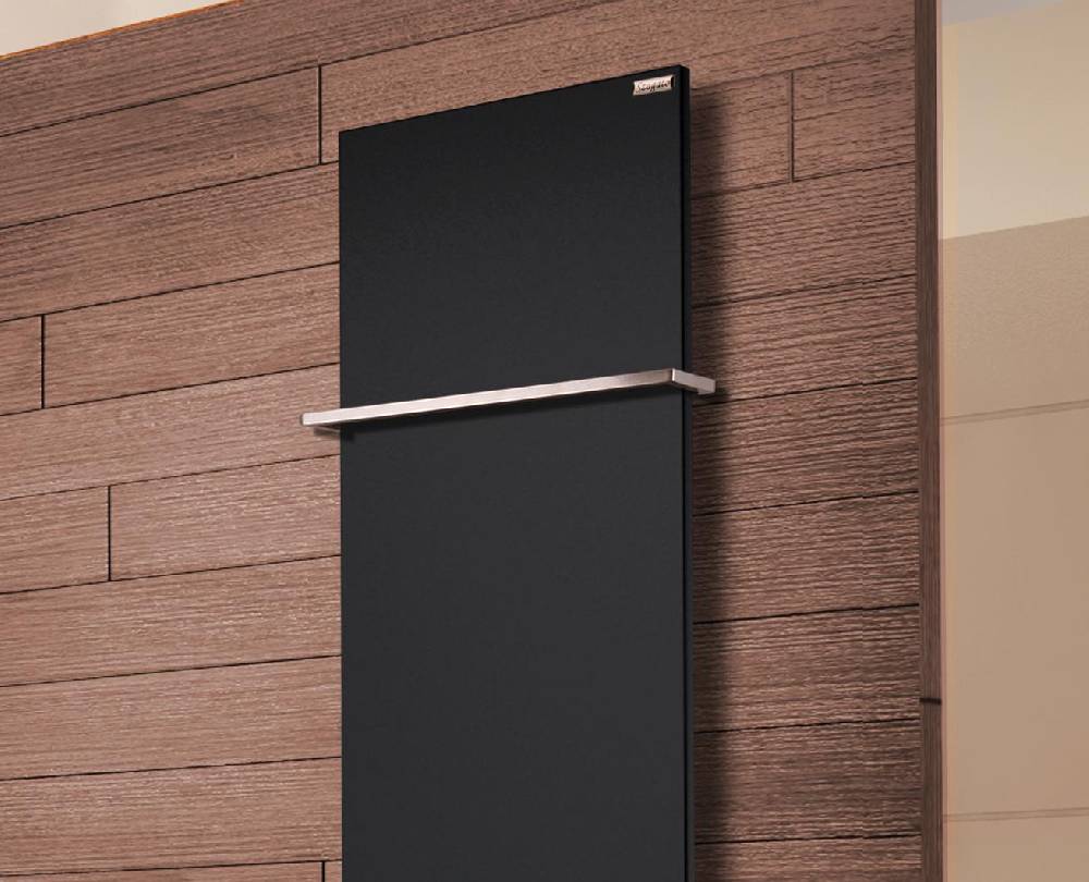 Szagato BADHEIZKÖRPER Design Mirror Steel 3 180x47cm 1118 Watt schwarz (+1 Halter 15mm) SZAGATO Designheizkörper Handtuchheizkörper mit Mittelanschluss Versandkostenfrei