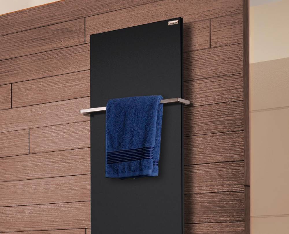 Szagato BADHEIZKÖRPER Design Mirror Steel 3 180x47cm 1118 Watt schwarz (+1 Halter 15mm) SZAGATO Designheizkörper Handtuchheizkörper mit Mittelanschluss Versandkostenfrei