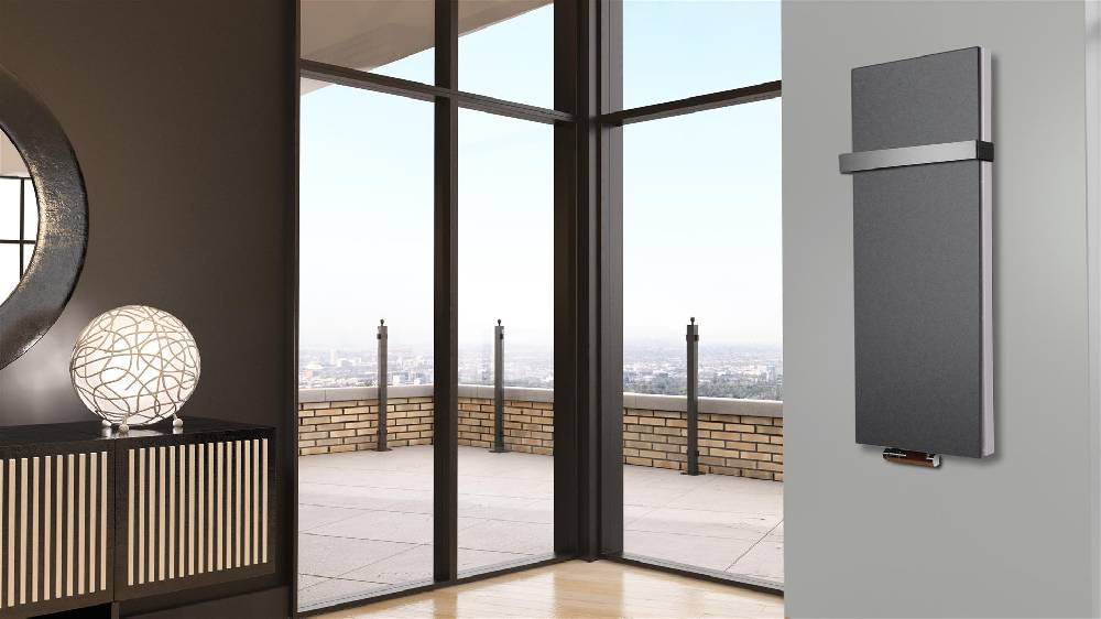 Szagato BADHEIZKÖRPER Design Mirror Steel 5 120x47cm 1458 Watt anthrazit - moonstone (+1 Halter 50mm) SZAGATO Designheizkörper Mittelanschluss Handtuchwärmer Osterangebot