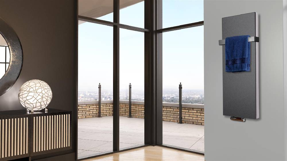 Szagato BADHEIZKÖRPER Design Mirror Steel 5 120x47cm 1458 Watt anthrazit - moonstone (+1 Halter 50mm) SZAGATO Designheizkörper Mittelanschluss Handtuchwärmer Osterangebot
