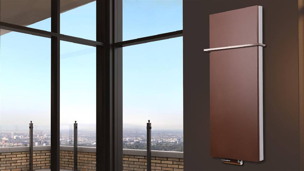 Szagato BADHEIZKÖRPER Design Mirror Steel 5 120x47cm 1458 Watt braun (+1 Halter 15mm) SZAGATO Designheizkörper Handtuchheizkörper mit Mittelanschluss Lagerräumung