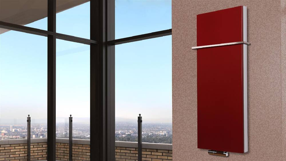 Szagato BADHEIZKÖRPER Design Mirror Steel 5 120x47cm 1458 Watt rot +1 Halter 15mm SZAGATO Designheizkörper Handtuchheizkörper Mittelanschluss Handtuchwärmer Neueste Mode