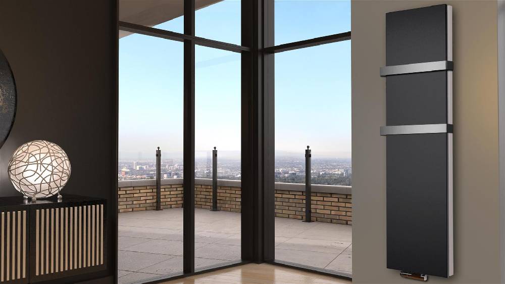 Szagato BADHEIZKÖRPER Design Mirror Steel 6 180x47cm 1964 Watt schwarz (+2 Halter 50mm) SZAGATO Designheizkörper Handtuchheizkörper mit Mittelanschluss Letzte 2 Tage