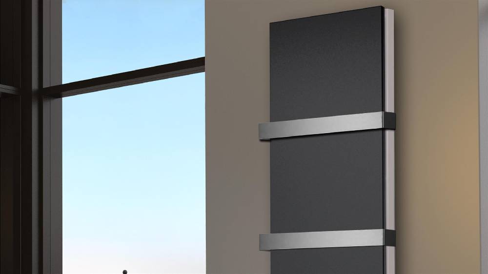 Szagato BADHEIZKÖRPER Design Mirror Steel 6 180x47cm 1964 Watt schwarz (+2 Halter 50mm) SZAGATO Designheizkörper Handtuchheizkörper mit Mittelanschluss Letzte 2 Tage
