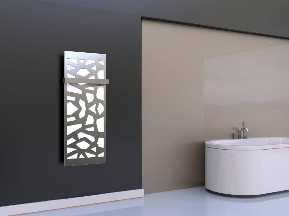 Szagato BADHEIZKÖRPER Design Mosaik 2 120x47cm 799 Watt Edelstahl (+1 Halter 50mm) SZAGATO Designheizkörper Handtuchheizkörper Mittelanschluss Handtuchwärmer Speichern exportieren