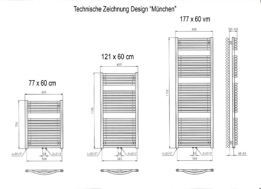 Szagato BADHEIZKÖRPER Design München 2 121x60cm 1034 Watt Mittelanschluss weiß SZAGATO Designheizkörper Handtuchheizkörper mit Mittelanschluss Handtuchwärmer Rabatt
