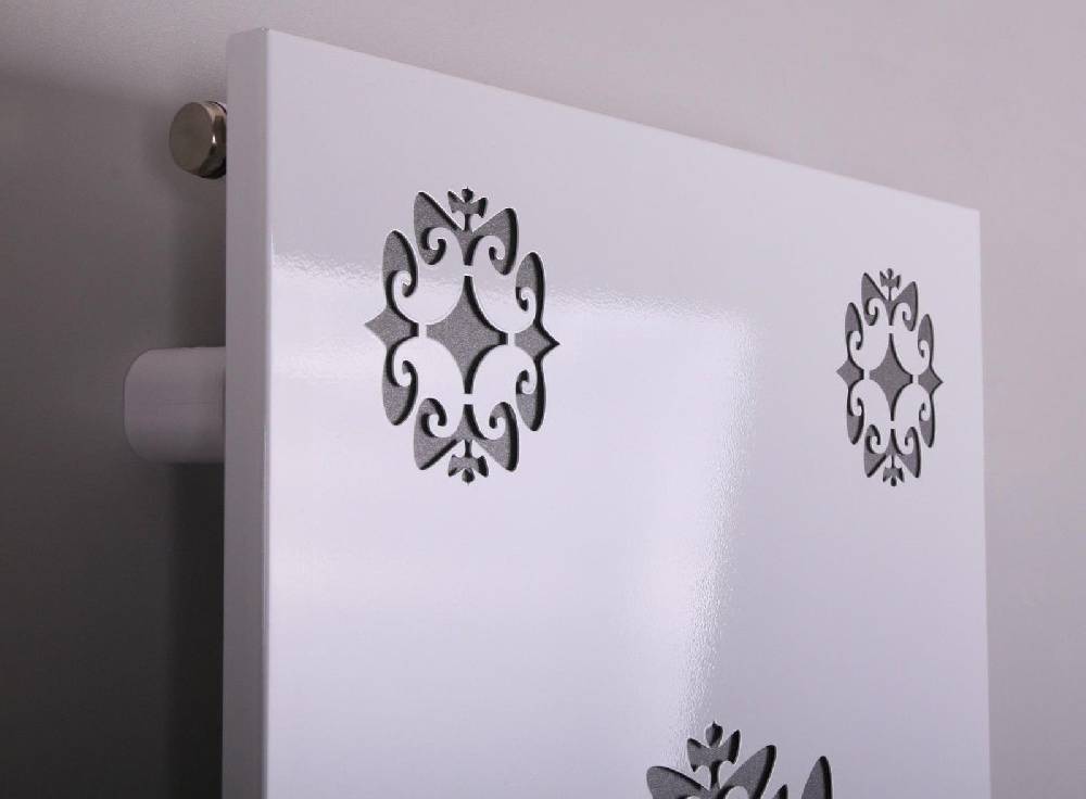 Szagato BADHEIZKÖRPER Design Ornaments 3 180x47cm 1118 Watt weiß (+1 Halter 15mm) SZAGATO Designheizkörper Handtuchheizkörper Mittelanschluss Handtuchwärmer Preisnachlass
