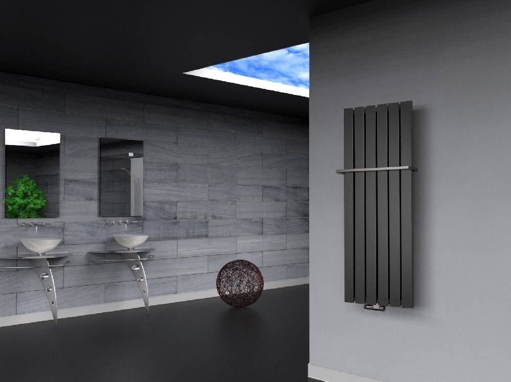 Szagato BADHEIZKÖRPER Design Peking 2 120x47cm 799 Watt anthrazit - moonstone (+1 Halter 15mm) SZAGATO Handtuchheizkörper mit Mittelanschluss Handtuchwärmer Valentinstagsangebot