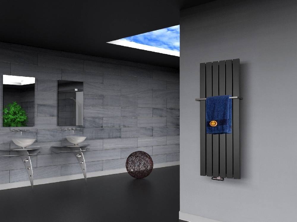 Szagato BADHEIZKÖRPER Design Peking 2 120x47cm 799 Watt anthrazit - moonstone (+1 Halter 15mm) SZAGATO Handtuchheizkörper mit Mittelanschluss Handtuchwärmer Valentinstagsangebot