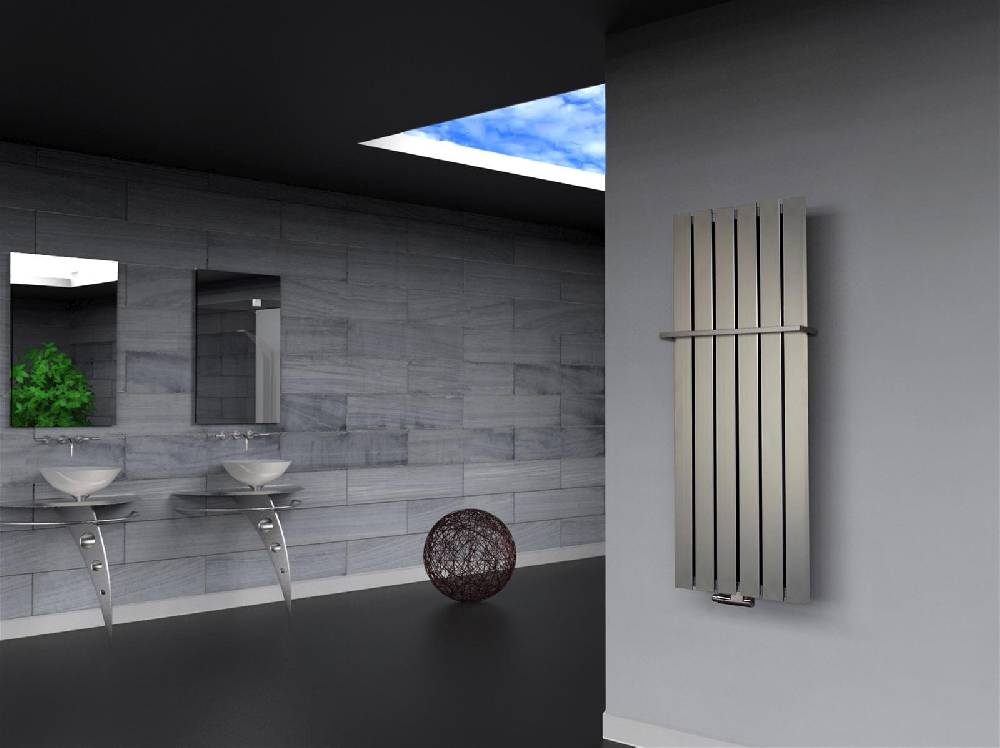 Szagato BADHEIZKÖRPER Design Peking 2 120x47cm 799 Watt Edelstahloptik + (+1 Halter 15mm) SZAGATO Handtuchheizkörper mit Mittelanschluss Handtuchwärmer Heißer Verkauf