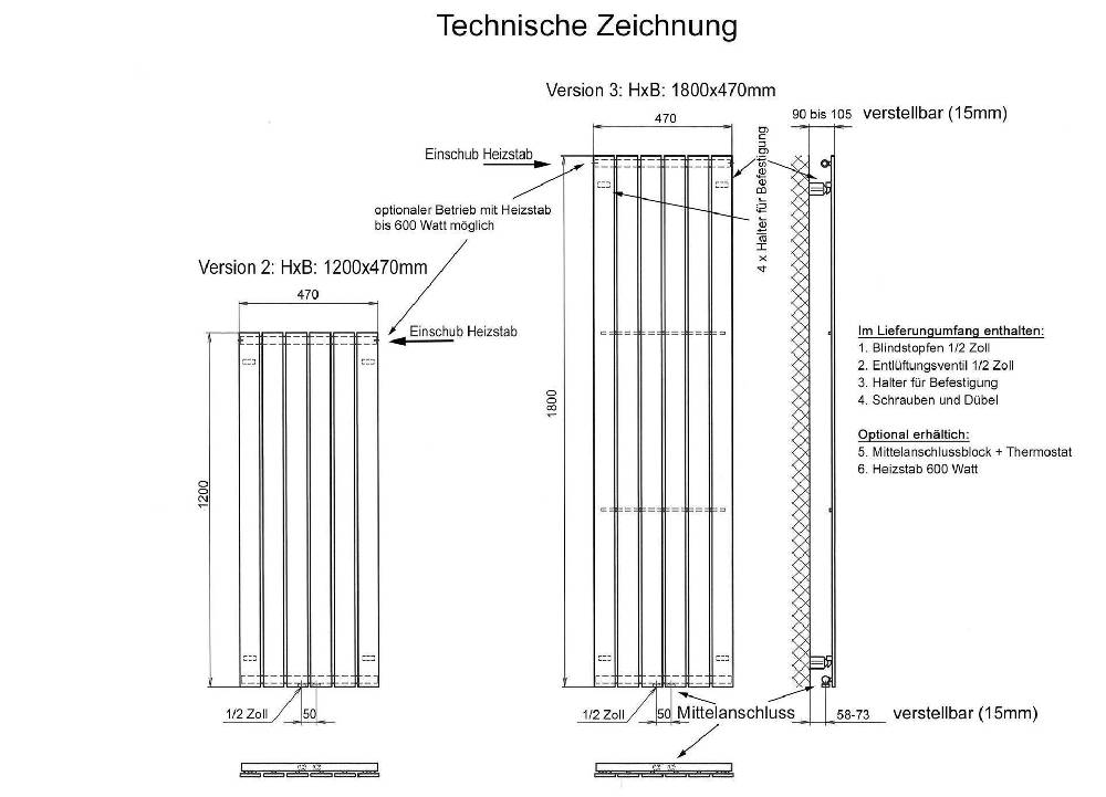 Szagato BADHEIZKÖRPER Design Peking 2 120x47cm 799 Watt weiß SZAGATO Designheizkörper Handtuchheizkörper mit Mittelanschluss Handtuchwärmer Mittelanschluss Exklusive Angebote