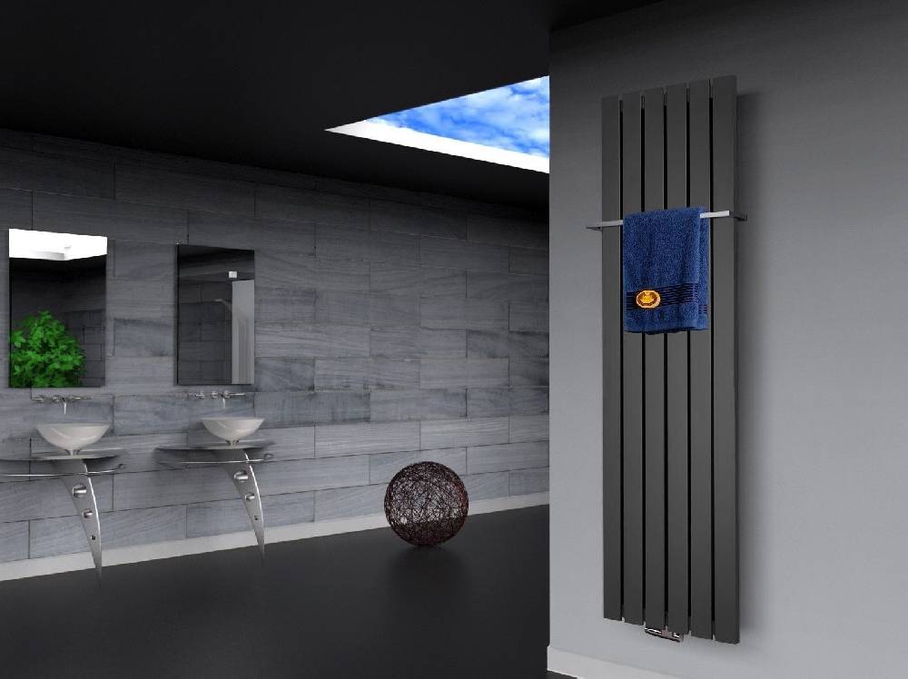 Szagato BADHEIZKÖRPER Design Peking 3 180x47cm anthrazit - moonstone (+1 Halter 15mm) SZAGATO Handtuchheizkörper mit Mittelanschluss Handtuchwärmer Tägliche Deals