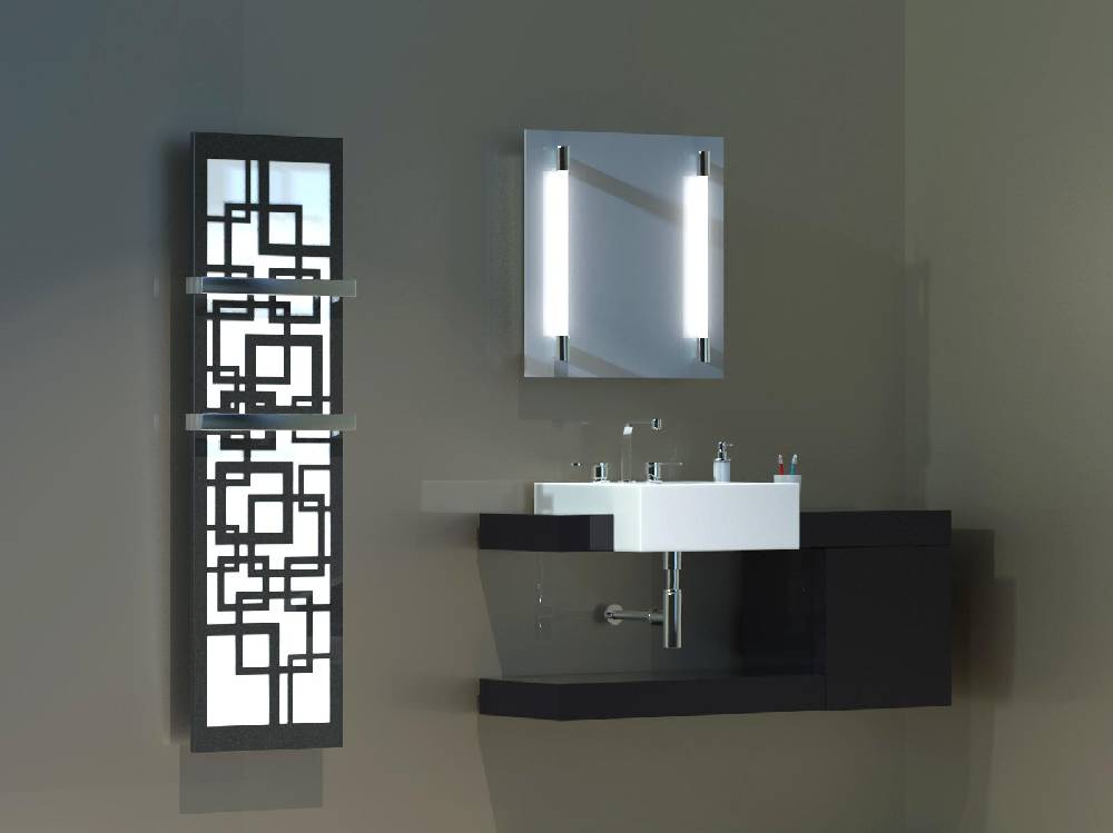 Szagato BADHEIZKÖRPER Design Quadrat 3 180x47cm 1118 Watt anthrazit - moonstone (+2 Halter 50mm) SZAGATO Designheizkörper mit Mittelanschluss Handtuchwärmer