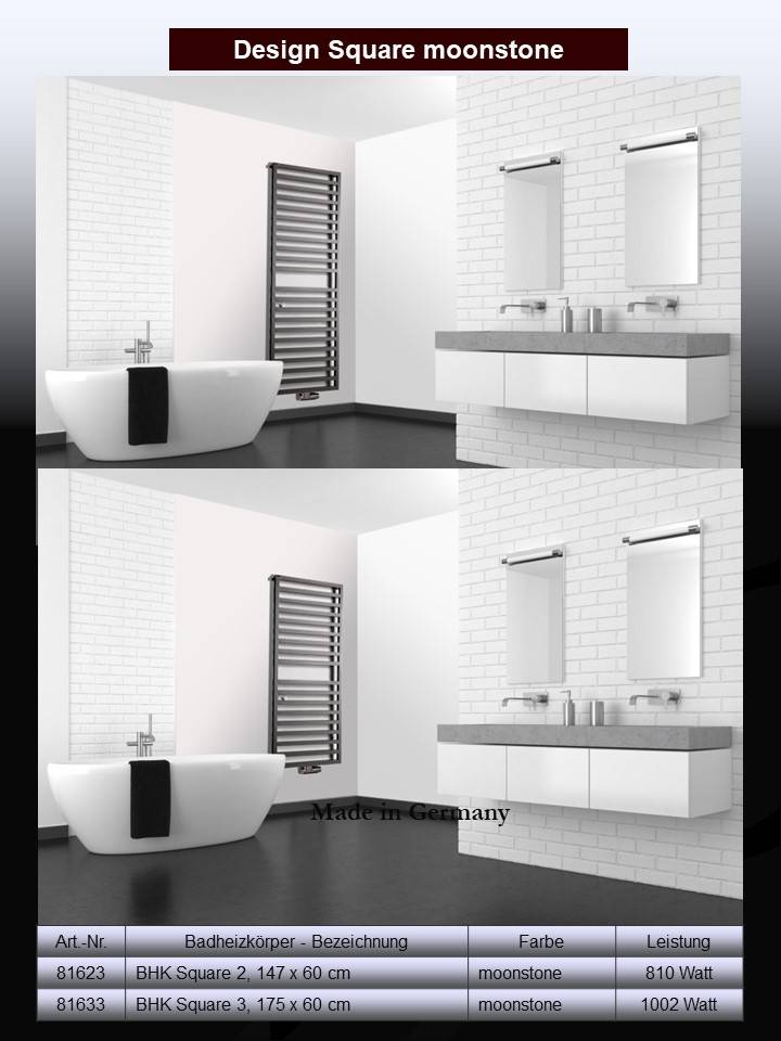 Szagato BADHEIZKÖRPER Design Square 3 179x60cm 1002 Watt anthrazit moonstone SZAGATO Designheizkörper Handtuchheizkörper mit Mittelanschluss Handtuchwärmer Versandkostenfrei