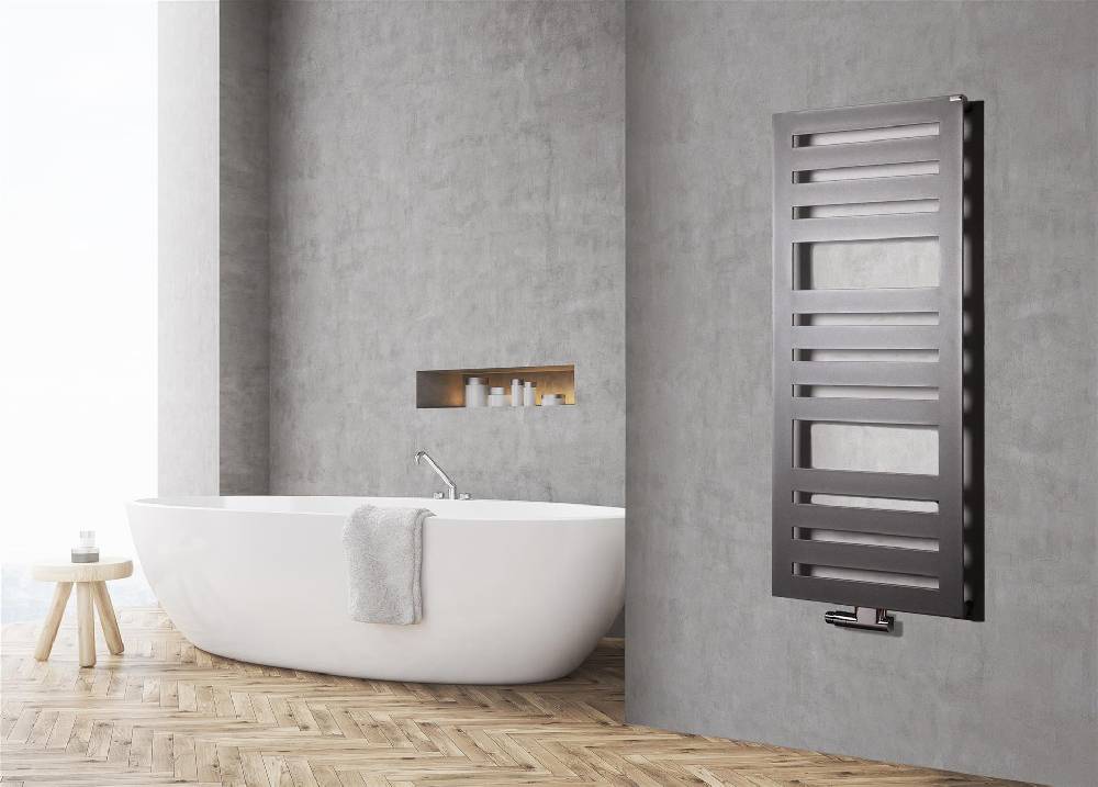 Szagato BADHEIZKÖRPER Design Zebra 2 144x60cm 911 Watt anthrazit moonstone SZAGATO Designheizkörper Handtuchheizkörper mit Mittelanschluss Handtuchwärmer Black Friday