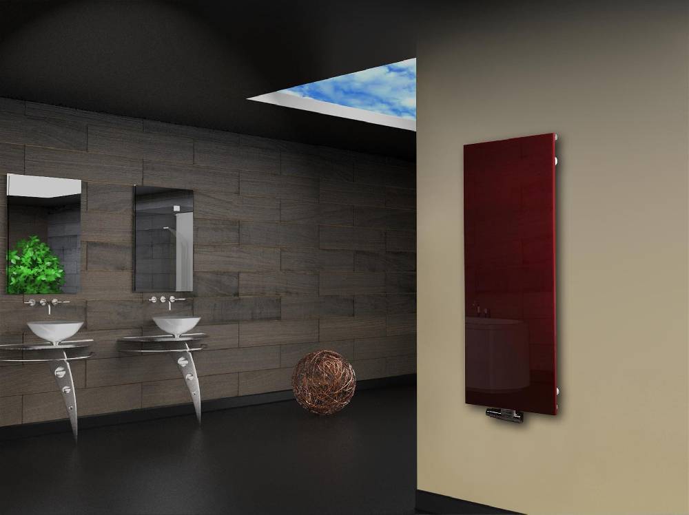 Szagato Badheizkörper mit Glas Design Montevideo 2 Glasfront 120x47cm 799 Watt rot SZAGATO Heizkörper Handtuchheizkörper mit Mittelanschluss Handtuchwärmer JETZT KAUFEN