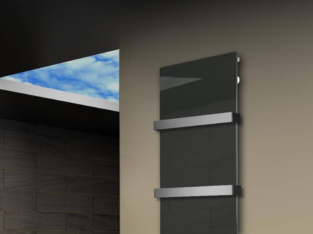Szagato Badheizkörper mit Glas Design Montevideo 3 (Glasfront) 180x47cm 1118 Watt anthrazit - moon (+2 Halter 50mm) SZAGATO Designheizkörper Mittelanschluss Bis zu 65% Rabatt