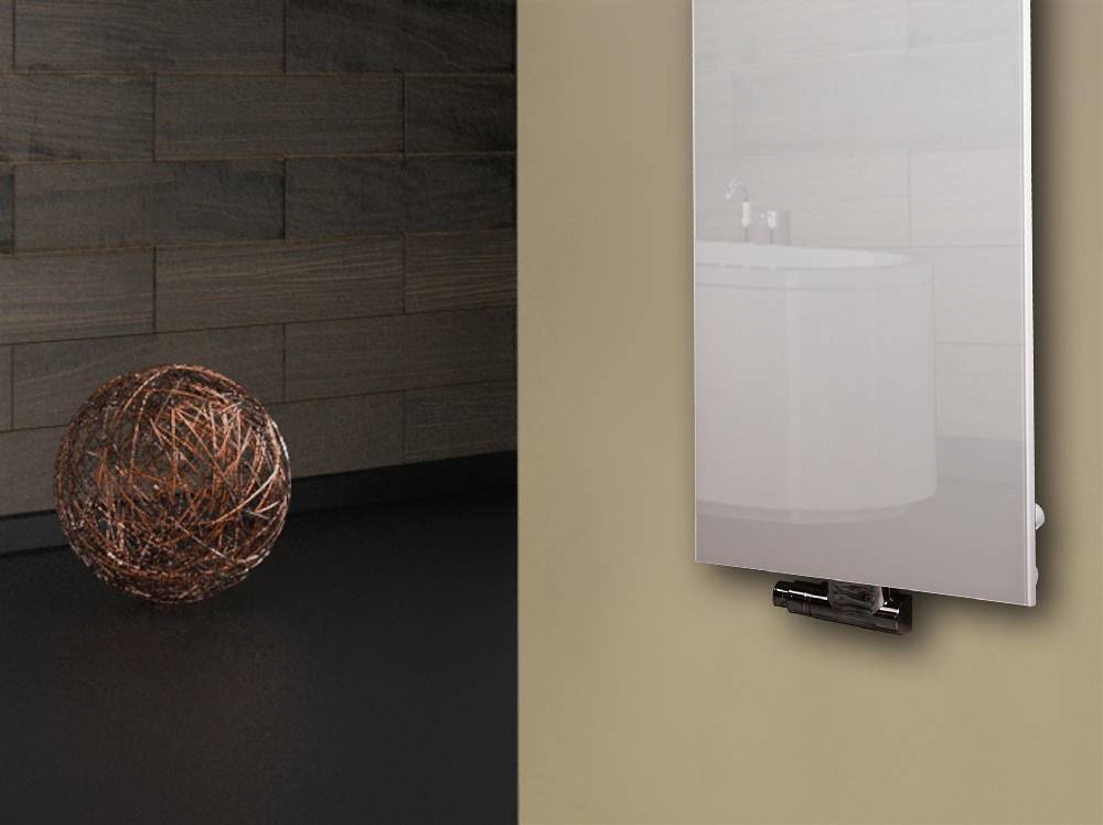 Szagato Badheizkörper mit Glas Design Montevideo 3 (Glasfront) 180x47cm 1118 Watt weiß +2 Halter 50mm SZAGATO Designheizkörper Mittelanschluss Handtuchwärmer Bis zu 55% Rabatt