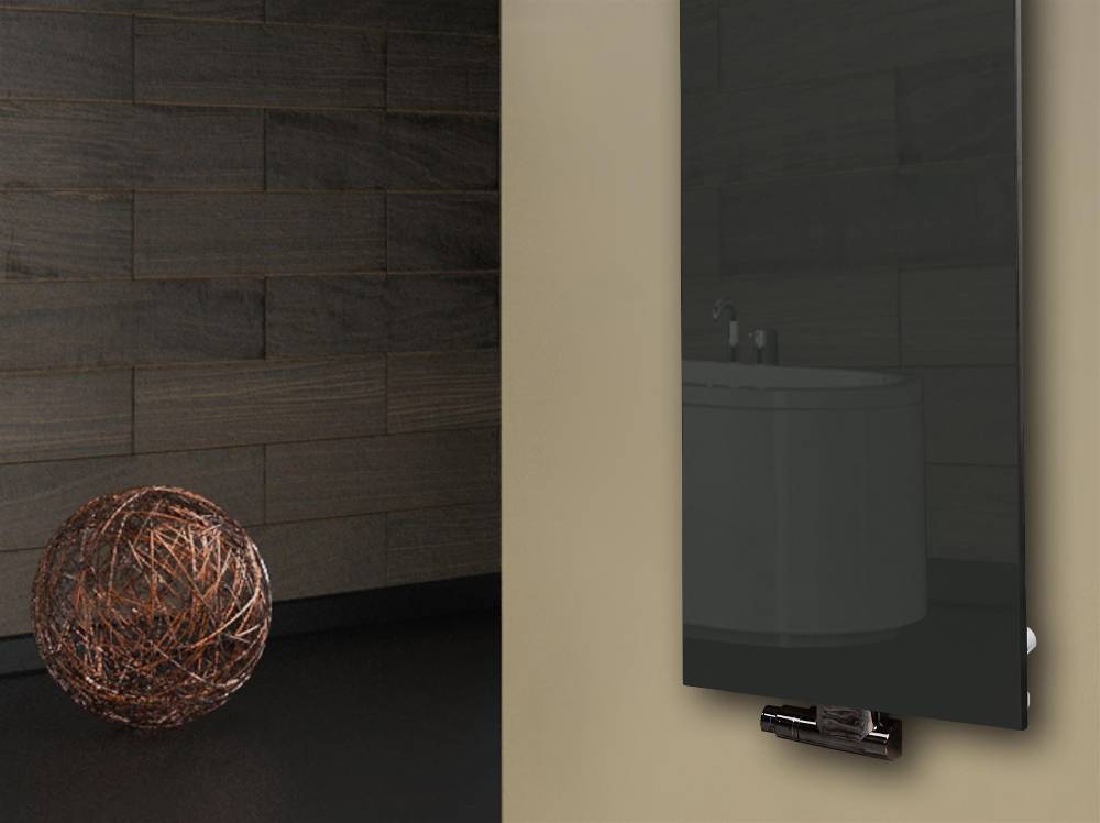 Szagato Badheizkörper mit Glas Design Montevideo 3 Glasfront 180x47cm 1118 Watt anthrazit - moon +1 Halter 50mm SZAGATO Designheizkörper mit Mittelanschluss Nur noch ein Tag übrig