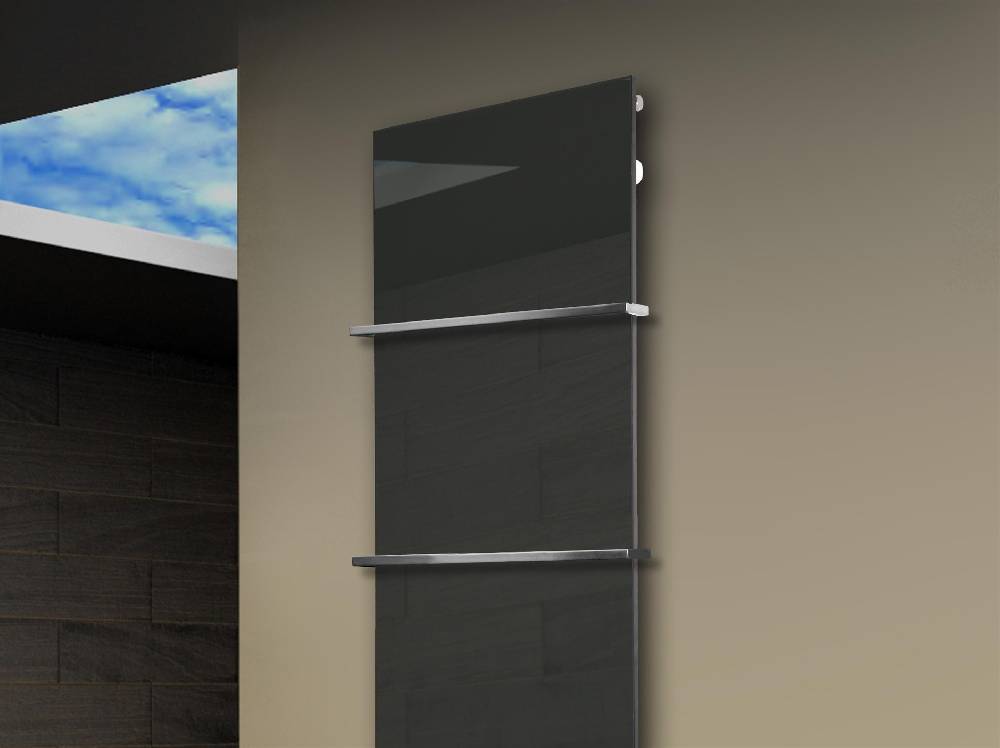 Szagato Badheizkörper mit Glas Design Montevideo 3 Glasfront 180x47cm 1118 Watt anthrazit - moon +2 Halter 15mm SZAGATO Designheizkörper Mittelanschluss Super Rabatt