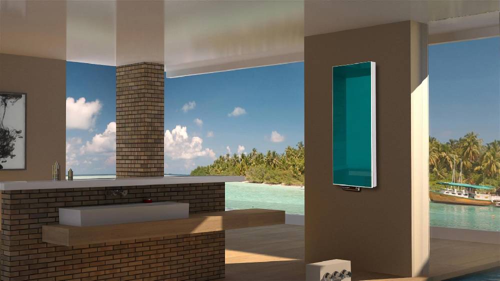 Szagato BADHEIZKÖRPER mit Glas Montevideo 5 Glasfront 120x47cm 1458Watt türkis SZAGATO Designheizkörper Handtuchheizkörper mit Mittelanschluss Handtuchwärmer Günstig kaufen