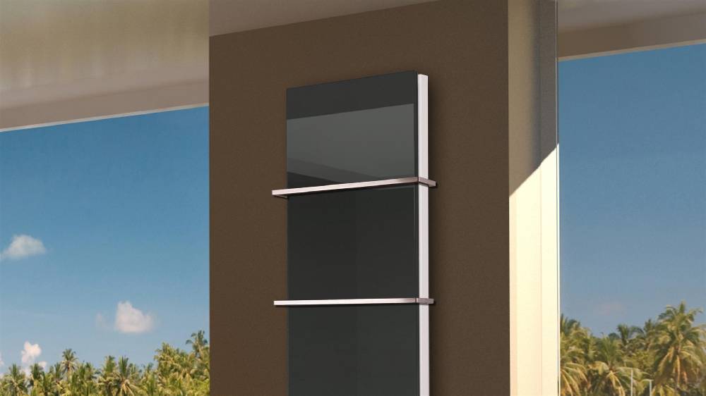Szagato BADHEIZKÖRPER mit Glas Montevideo 6 Glasfront 180x47cm 1964 Watt anthrazit - moonstone +2 Halter 15mm SZAGATO Designheizkörper mit Mittelanschluss Flash Sale