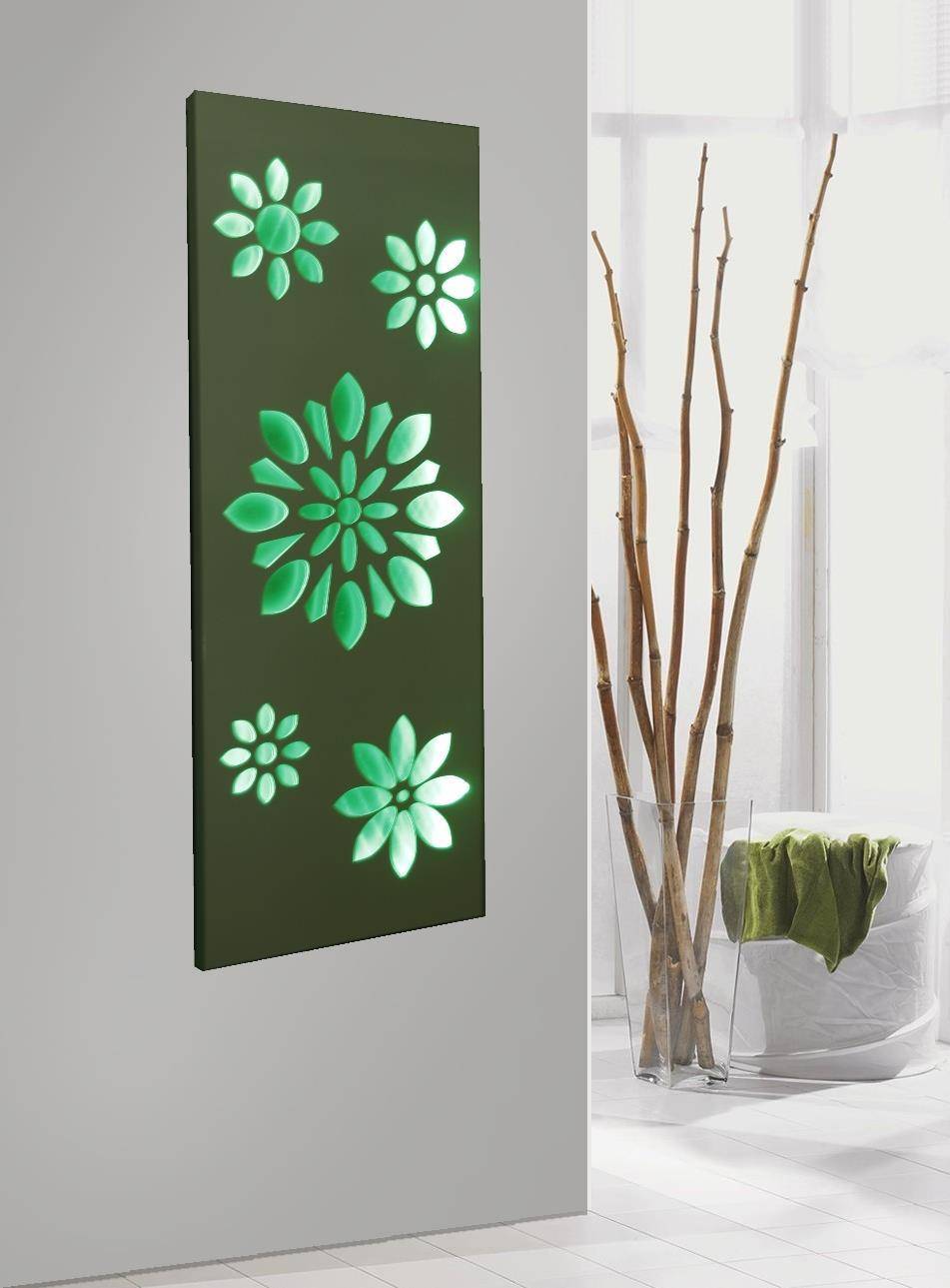 Szagato Badheizkörper mit LED Design Flower 2 120x47cm 799 Watt Edelstahl weiß SZAGATO Designheizkörper Handtuchheizkörper mit Mittelanschluss Handtuchwärmer Lagerräumung