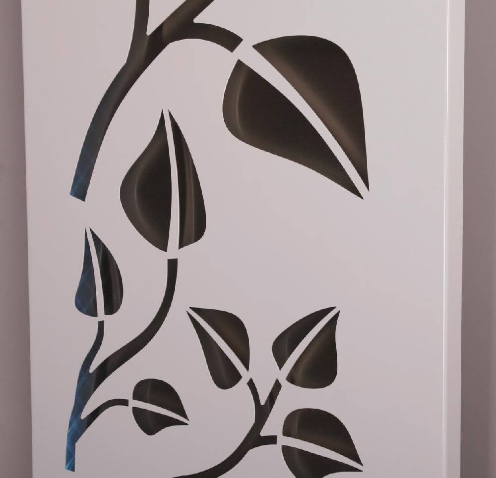 Szagato Badheizkörper mit LED Design Leaves 2 120x47cm 799 Watt weiß SZAGATO Designheizkörper Handtuchheizkörper mit Mittelanschluss Handtuchwärmer Heißer Verkauf