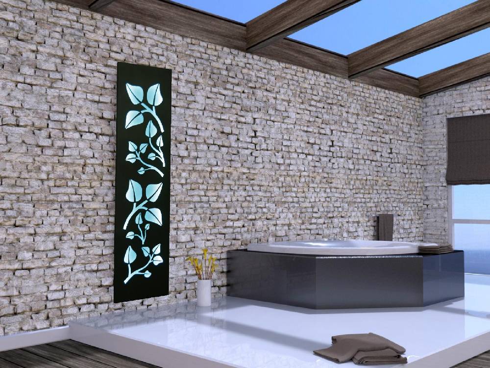 Szagato Badheizkörper mit LED Design Leaves 3 180x47cm 1118 W.anthrazit moon SZAGATO Designheizkörper Handtuchheizkörper mit Mittelanschluss Handtuchwärmer Top Angebot