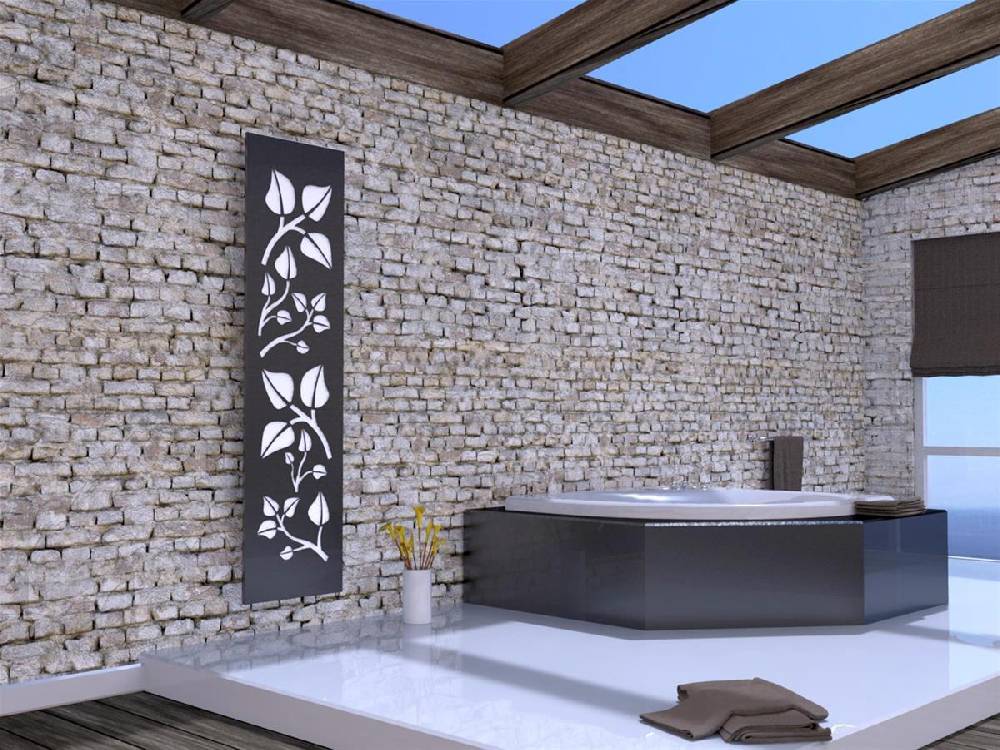 Szagato Badheizkörper mit LED Design Leaves 3 180x47cm 1118 W.anthrazit moon SZAGATO Designheizkörper Handtuchheizkörper mit Mittelanschluss Handtuchwärmer Top Angebot