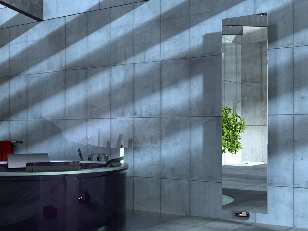 Szagato BADHEIZKÖRPER mit Spiegel Design Mirror 3 180x47cm 1118 Watt Edelstahl SZAGATO Designheizkörper Handtuchheizkörper mit Mittelanschluss Handtuchwärmer