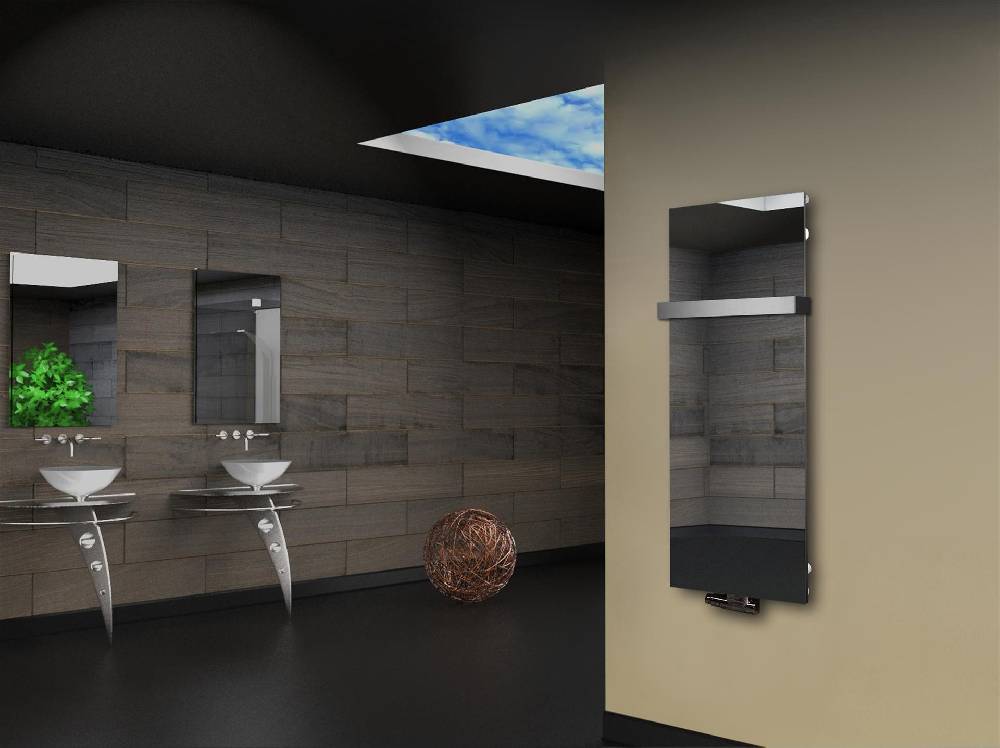Szagato Badheizkörper mit Spiegel Design Montevideo 2 (Spiegelfront) 120x47cm 799 Watt Spiegel (+1 Halter 50mm) SZAGATO Designheizkörper mit Mittelanschluss Nur für heute