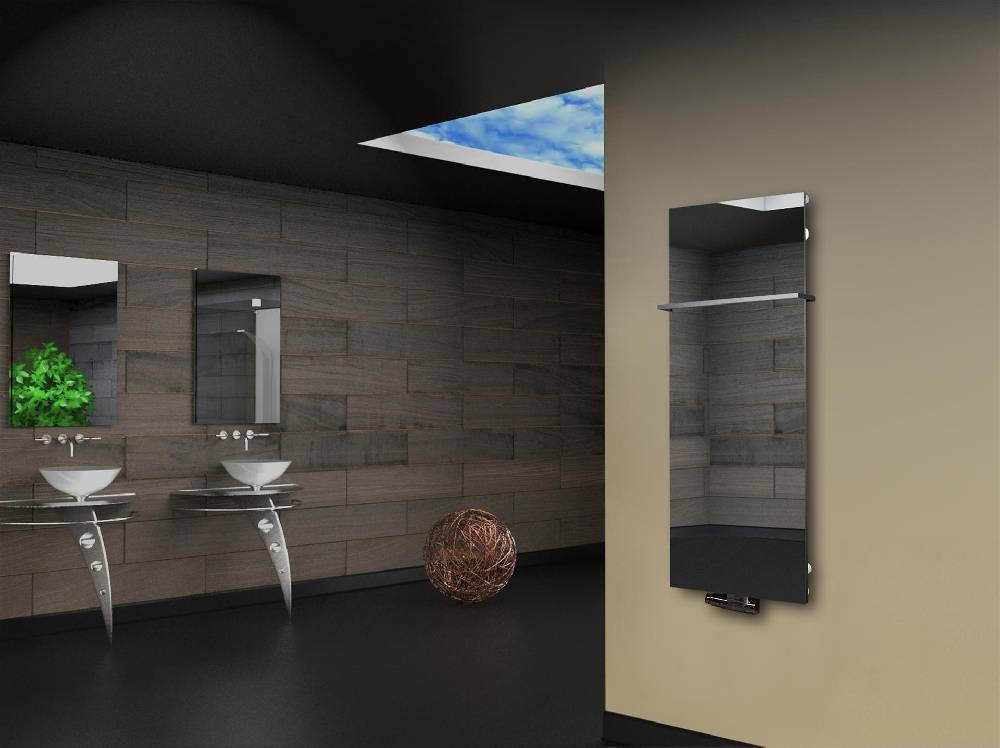 Szagato Badheizkörper mit Spiegel Design Montevideo 2 (Spiegelfront) 120x47cm 799 Watt Spiegel (+1 Halter 50mm) SZAGATO Designheizkörper mit Mittelanschluss Nur für heute