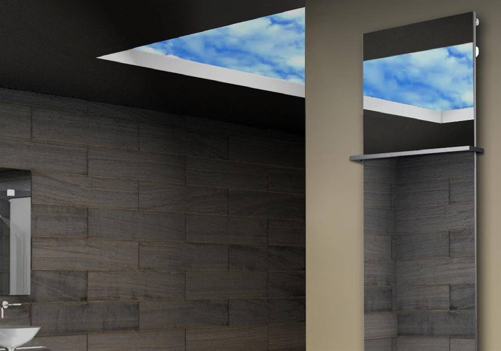 Szagato Badheizkörper mit Spiegel Design Montevideo 3 (Spiegelfront) 180x47cm 1118 Watt (+1 Halter 15mm) SZAGATO Designheizkörper mit Mittelanschluss Vierteljährliche Förderung