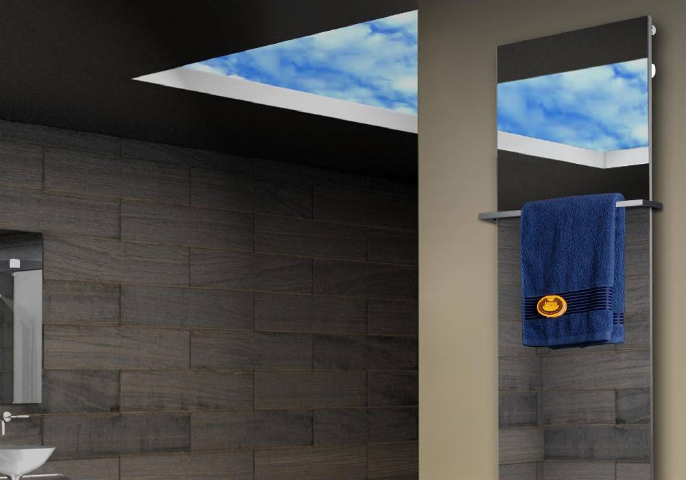 Szagato Badheizkörper mit Spiegel Design Montevideo 3 (Spiegelfront) 180x47cm 1118 Watt (+1 Halter 15mm) SZAGATO Designheizkörper mit Mittelanschluss Vierteljährliche Förderung