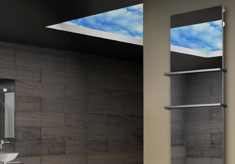 Szagato Badheizkörper mit Spiegel Design Montevideo 3 (Spiegelfront) 180x47cm 1118 Watt (+2 Halter 15mm) SZAGATO Designheizkörper mit Mittelanschluss Discount Store für neue Produkte