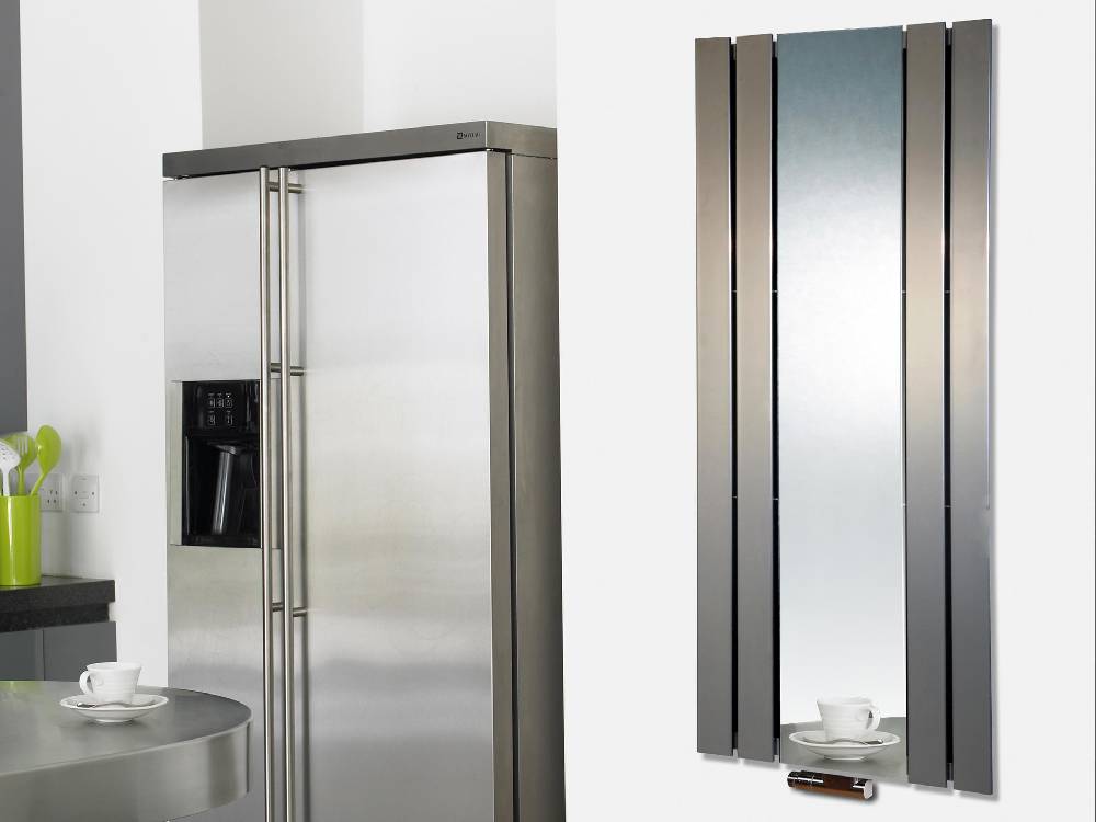 Szagato BADHEIZKÖRPER mit Spiegel Design Shanghai 2 120 x 55cm 581 Watt Edelstahloptik SZAGATO Hadntuchwärmer Handtuchheizkörper mit Mittelanschluss Riesige Rabatte