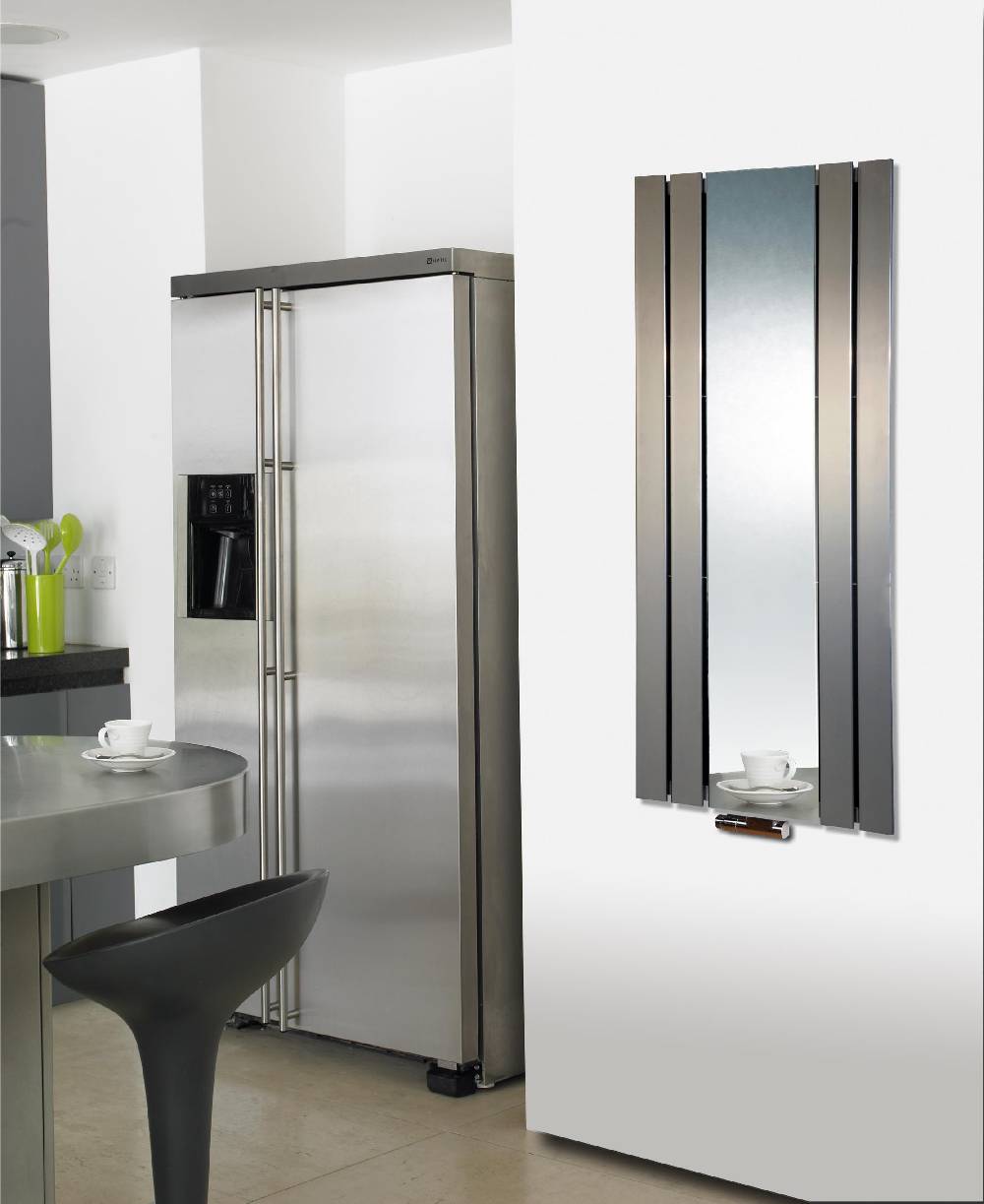 Szagato BADHEIZKÖRPER mit Spiegel Design Shanghai 2 120 x 55cm 581 Watt Edelstahloptik SZAGATO Hadntuchwärmer Handtuchheizkörper mit Mittelanschluss Riesige Rabatte