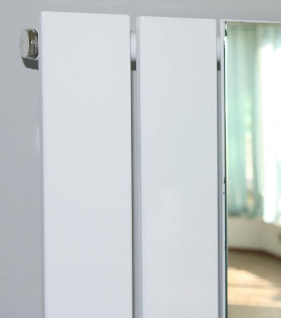 Szagato BADHEIZKÖRPER mit Spiegel Design Shanghai 3 180 x 55cm 819 Watt weiß SZAGATO Designheizkörper Handtuchheizkörper mit Mittelanschluss Handtuchwärmer Clearance-Verkauf