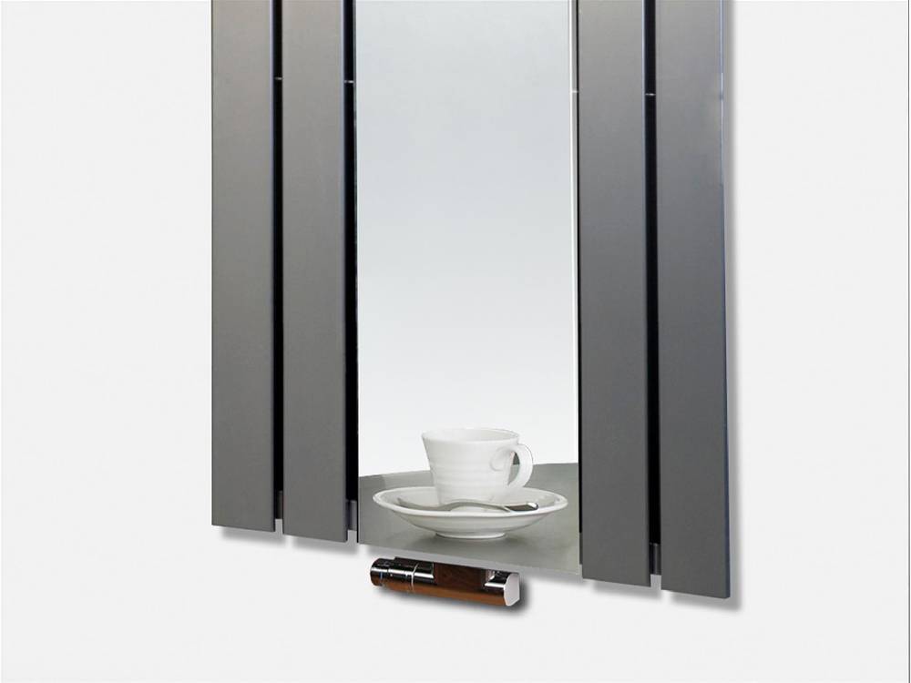 Szagato BADHEIZKÖRPER mit Spiegel Design Shanghai 3 180x55cm 819 W. Edelstahloptik SZAGATO Designheizkörper Handtuchheizkörper Mittelanschluss Handtuchwärmer Kostenloser Versand international